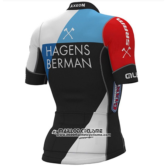 2018 Maillot Ciclismo Axeon Prs Noir Rouge Manches Courtes et Cuissard